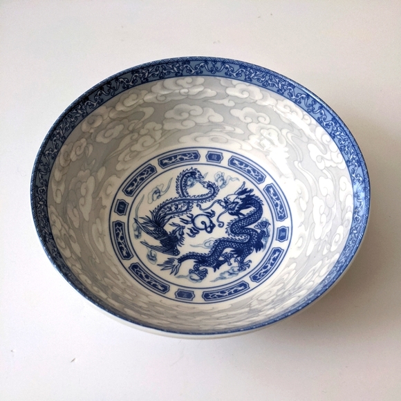 Blue Dragon / Phoenix Cheng's(Unmarked) Wht. JadebBowls 1of4 Never Used - Picture 1 of 3